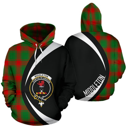 Printivon Middleton Modern Tartan Crest Hoodie Circle Style