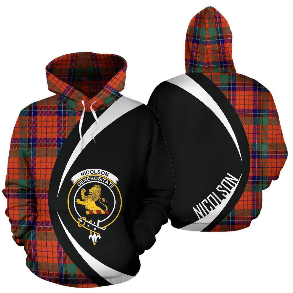 Printivon Nicolson Ancient Tartan Crest Hoodie Circle Style