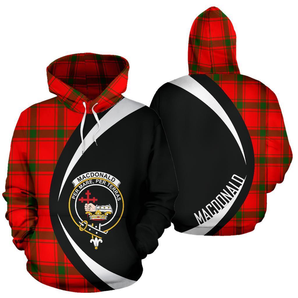 Printivon Macdonald Of Sleat Tartan Crest Hoodie Circle Style