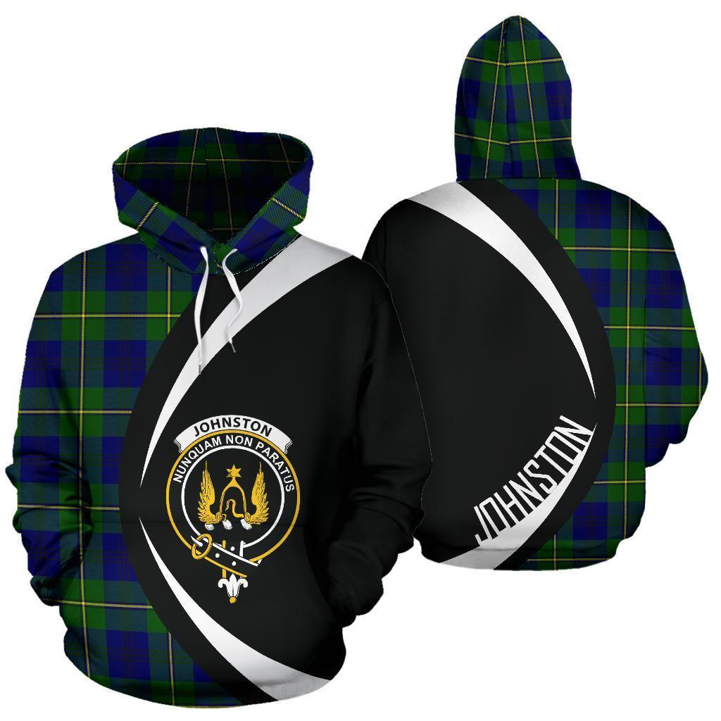 Printivon Johnston Modern Tartan Crest Hoodie Circle Style