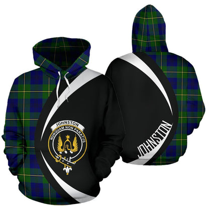 Printivon Johnston Modern Tartan Crest Hoodie Circle Style