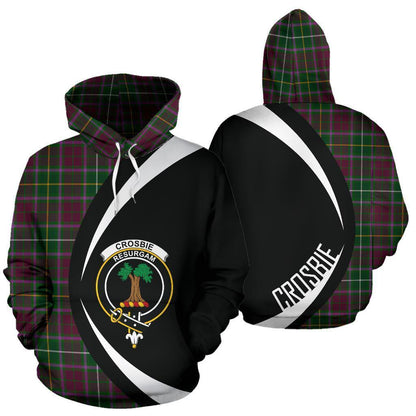 Printivon Crosbie Tartan Crest Hoodie Circle Style