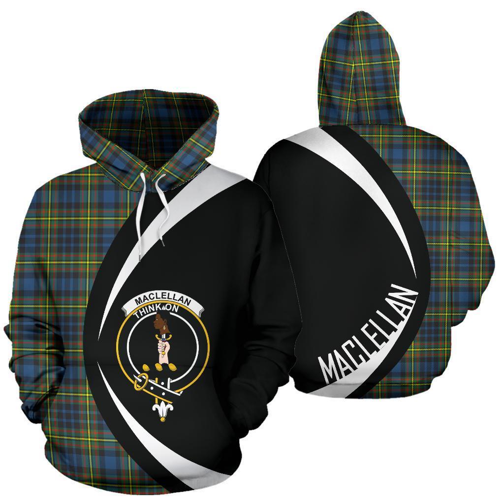 Printivon Maclellan Ancient Tartan Crest Hoodie Circle Style