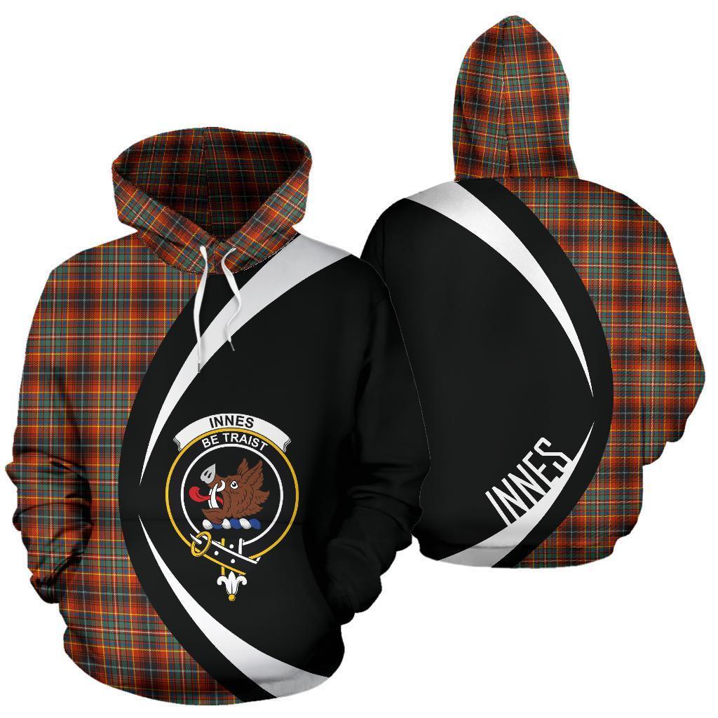 Printivon Innes Ancient Tartan Crest Hoodie Circle Style