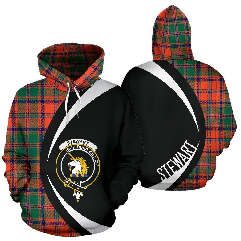 Printivon Stewart Of Appin Ancient Tartan Crest Hoodie Circle Style
