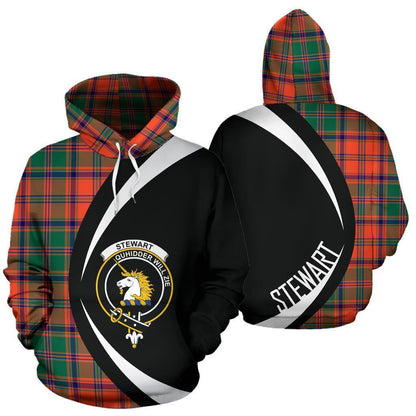 Printivon Stewart Of Appin Ancient Tartan Crest Hoodie Circle Style