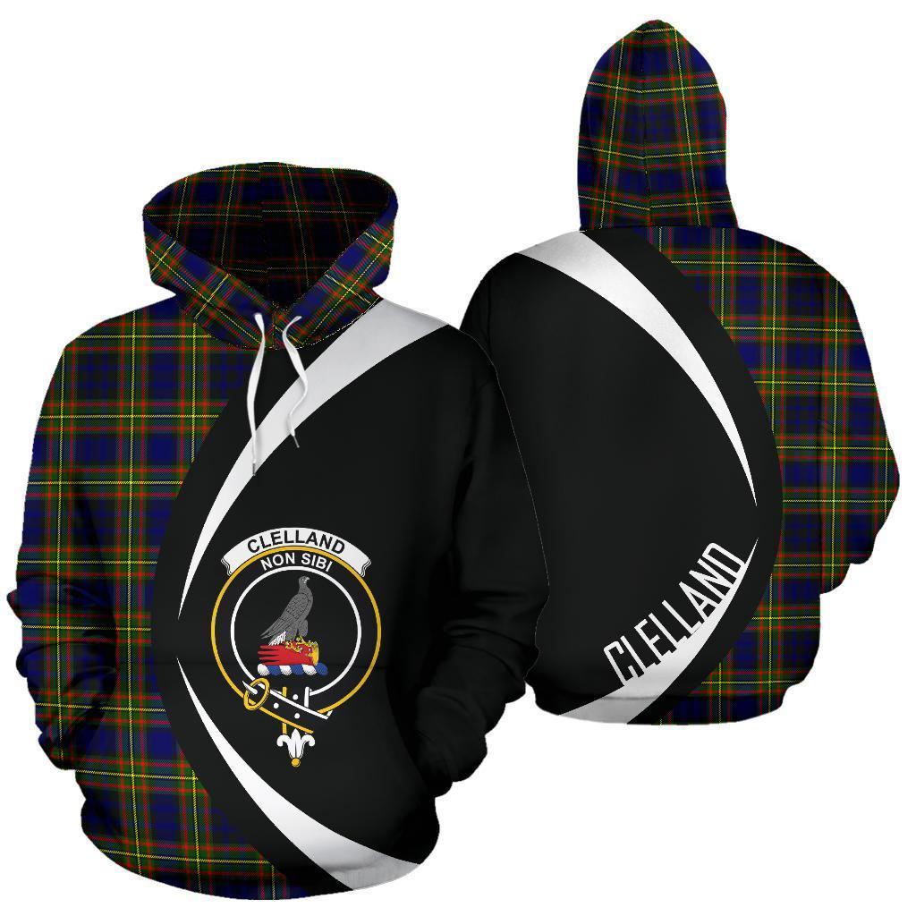 Printivon Clelland Modern Tartan Crest Hoodie Circle Style