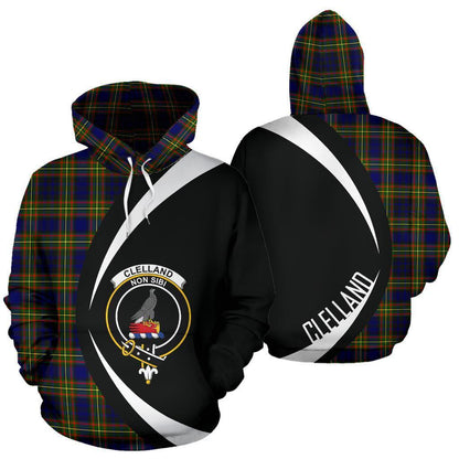 Printivon Clelland Modern Tartan Crest Hoodie Circle Style