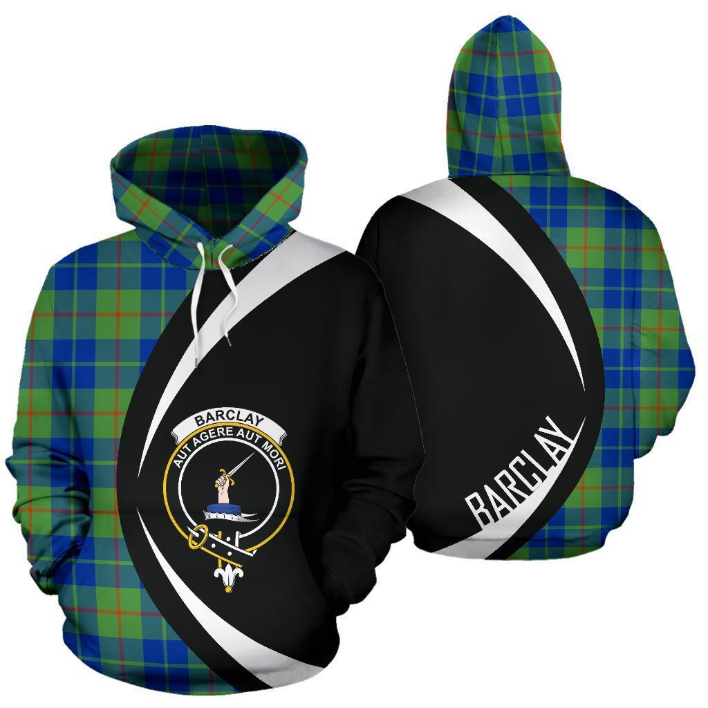 Printivon Barclay Hunting Ancient Tartan Crest Hoodie Circle Style