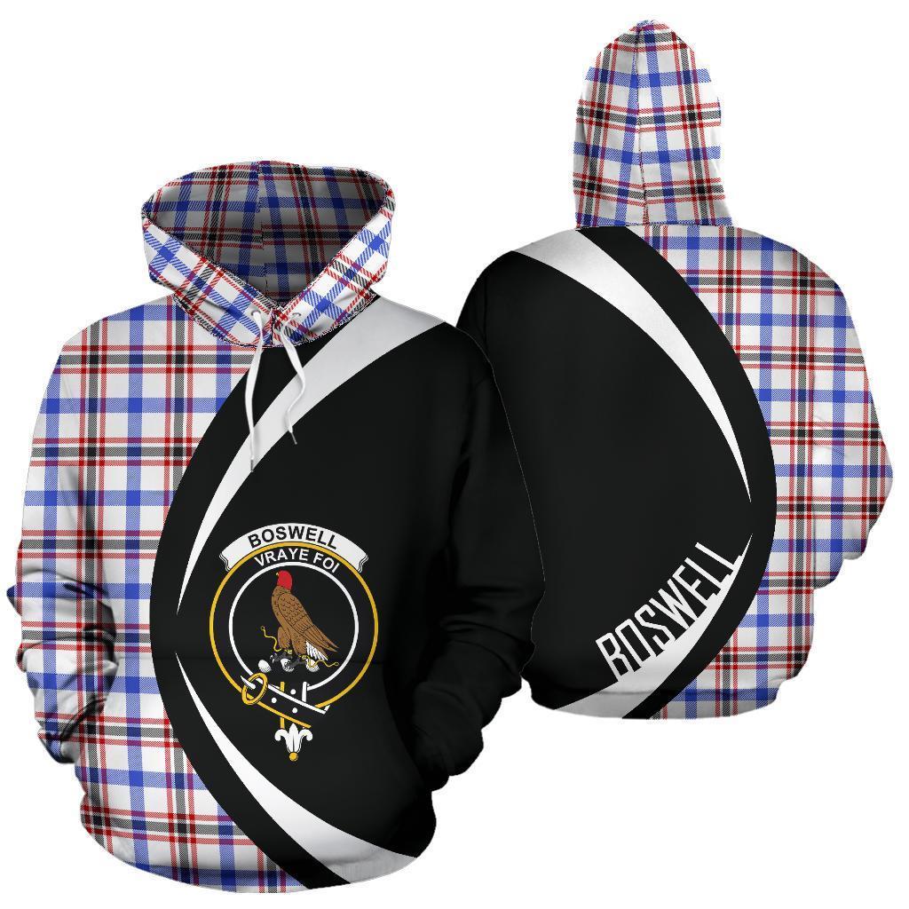 Printivon Boswell Modern Tartan Crest Hoodie Circle Style