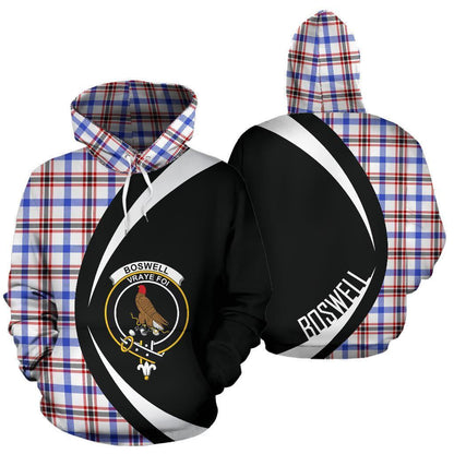 Printivon Boswell Modern Tartan Crest Hoodie Circle Style