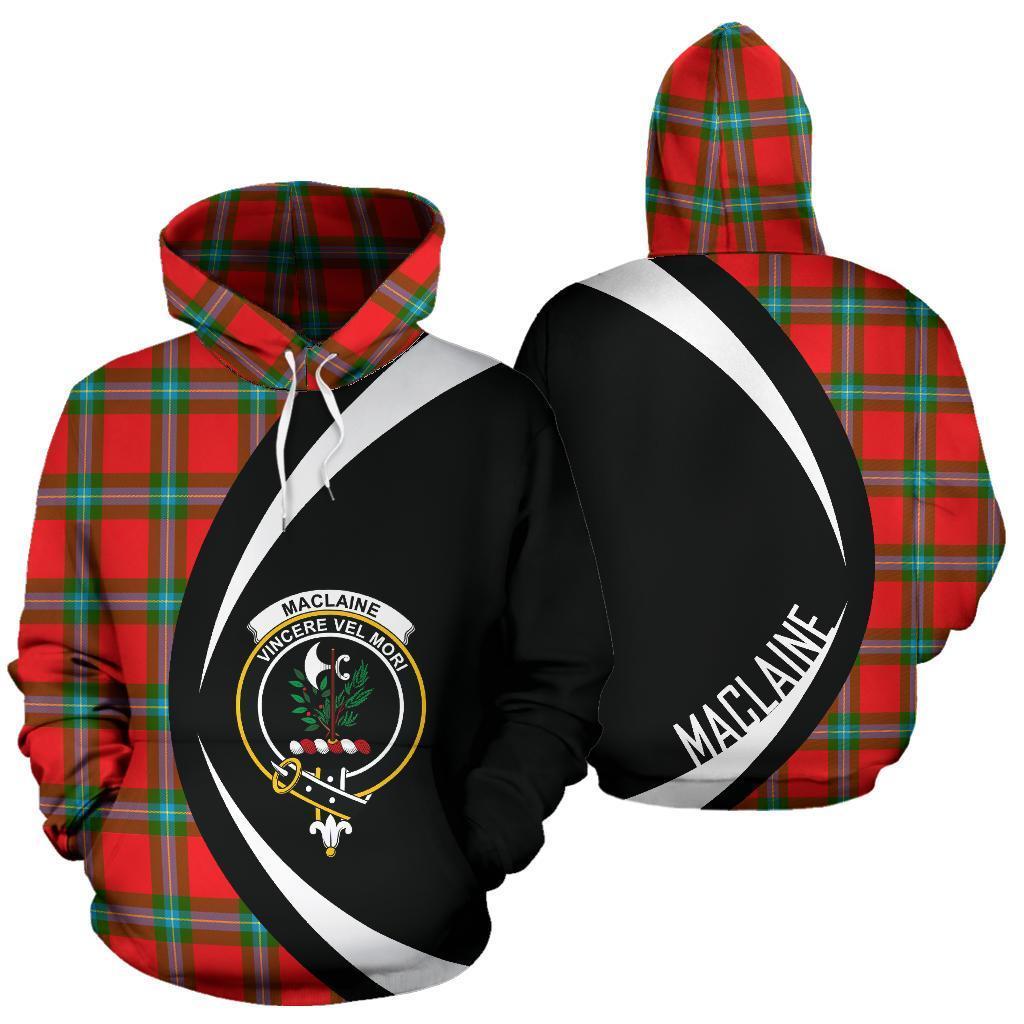 Printivon Maclaine Of Loch Buie Tartan Crest Hoodie Circle Style