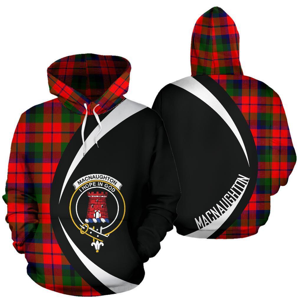 Printivon Macnaughton Modern Tartan Crest Hoodie Circle Style
