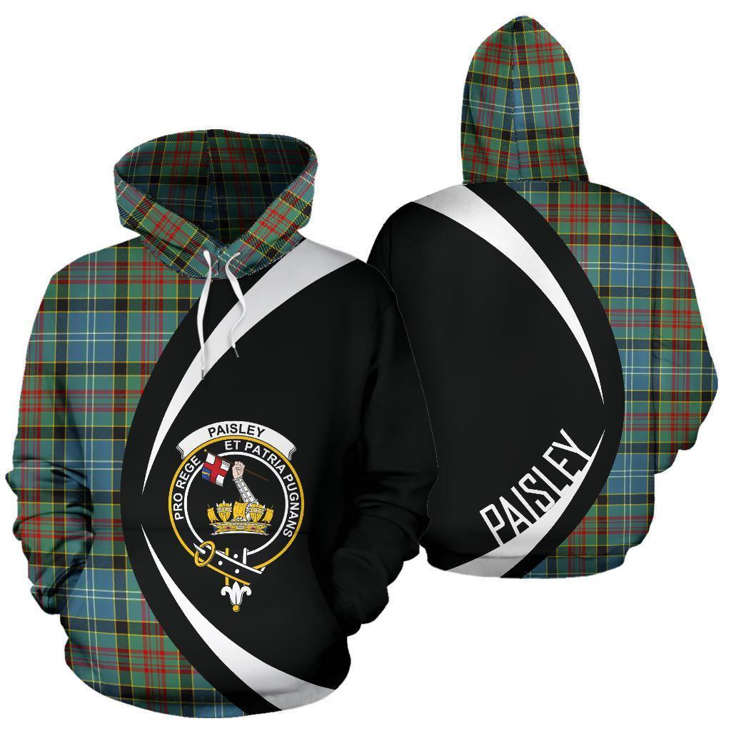 Printivon Paisley District Tartan Crest Hoodie Circle Style