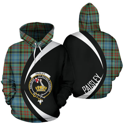 Printivon Paisley District Tartan Crest Hoodie Circle Style