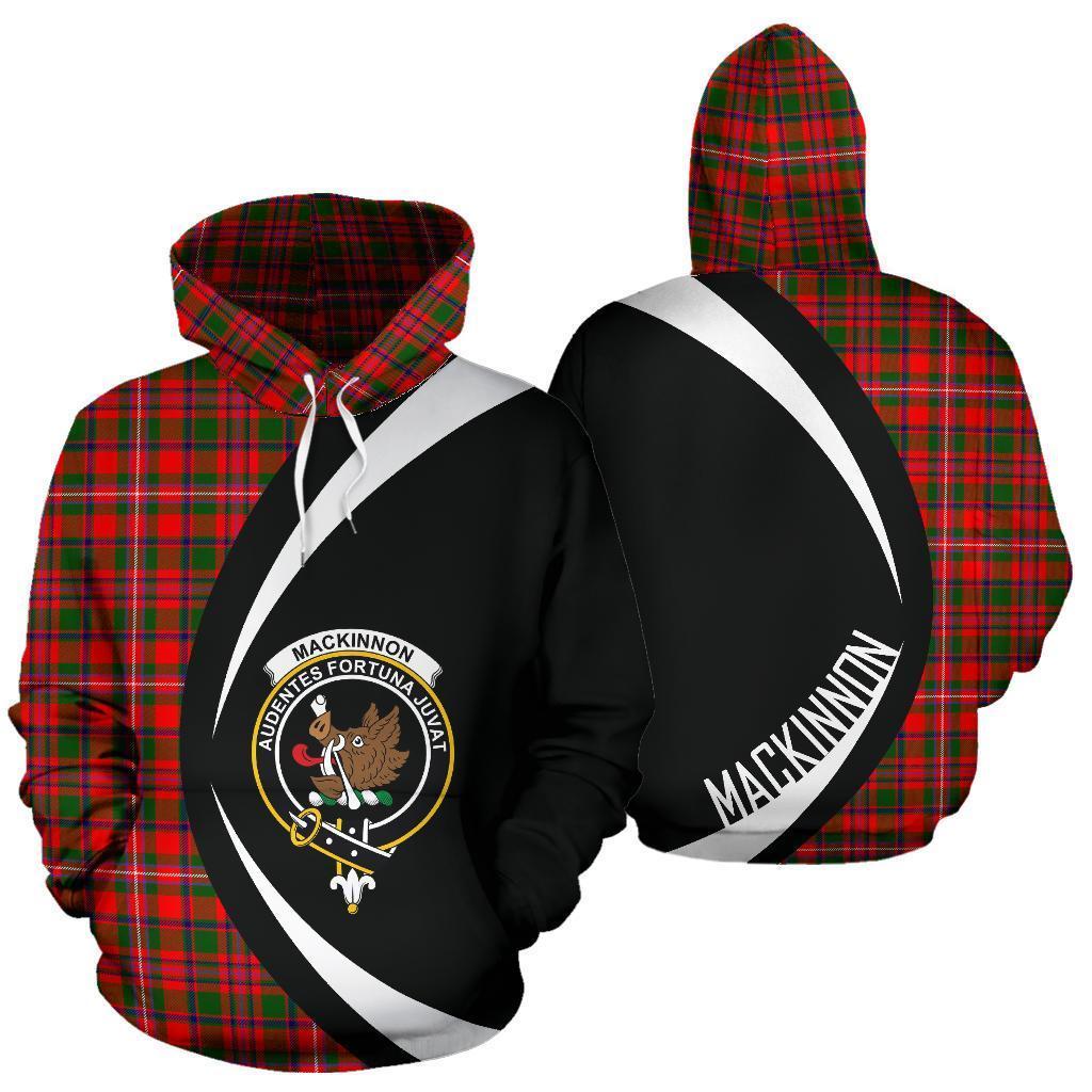 Printivon Mackinnon Modern Tartan Crest Hoodie Circle Style