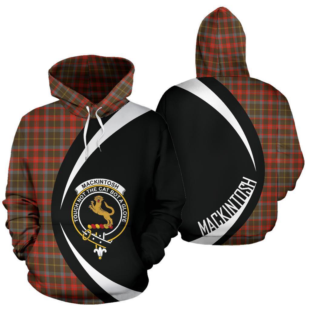 Printivon Mackintosh Hunting Weathered Tartan Crest Hoodie Circle Style