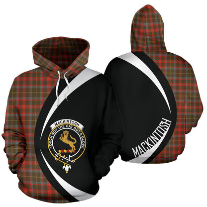 Printivon Mackintosh Hunting Weathered Tartan Crest Hoodie Circle Style
