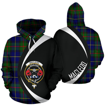 Printivon Macleod Of Harris Modern Tartan Crest Hoodie Circle Style