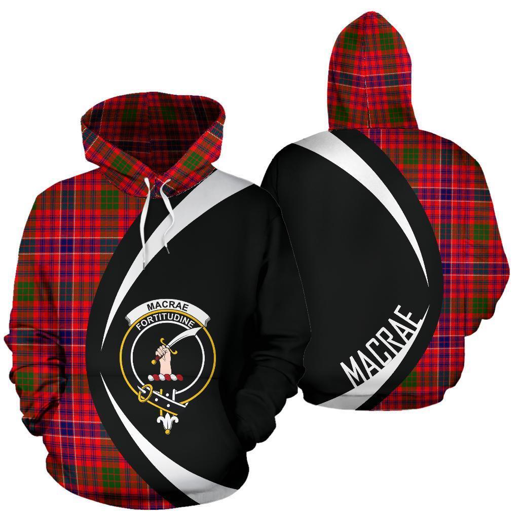 Printivon Macrae Modern Tartan Crest Hoodie Circle Style