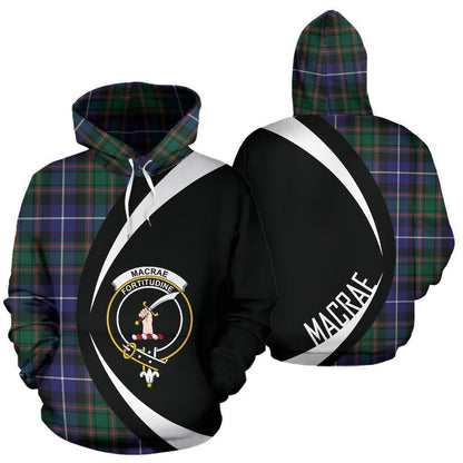 Printivon Macrae Hunting Modern Tartan Crest Hoodie Circle Style