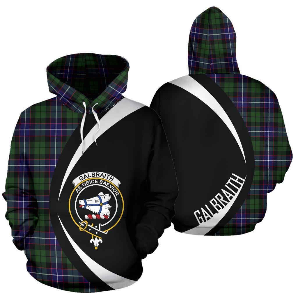 Printivon Galbraith Modern Tartan Crest Hoodie Circle Style