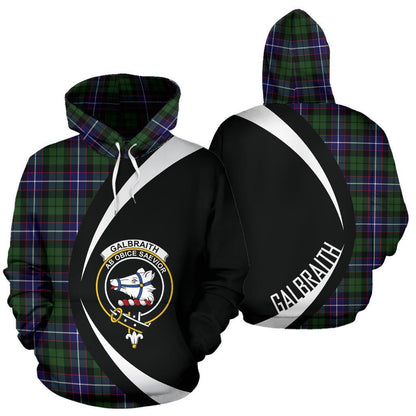 Printivon Galbraith Modern Tartan Crest Hoodie Circle Style