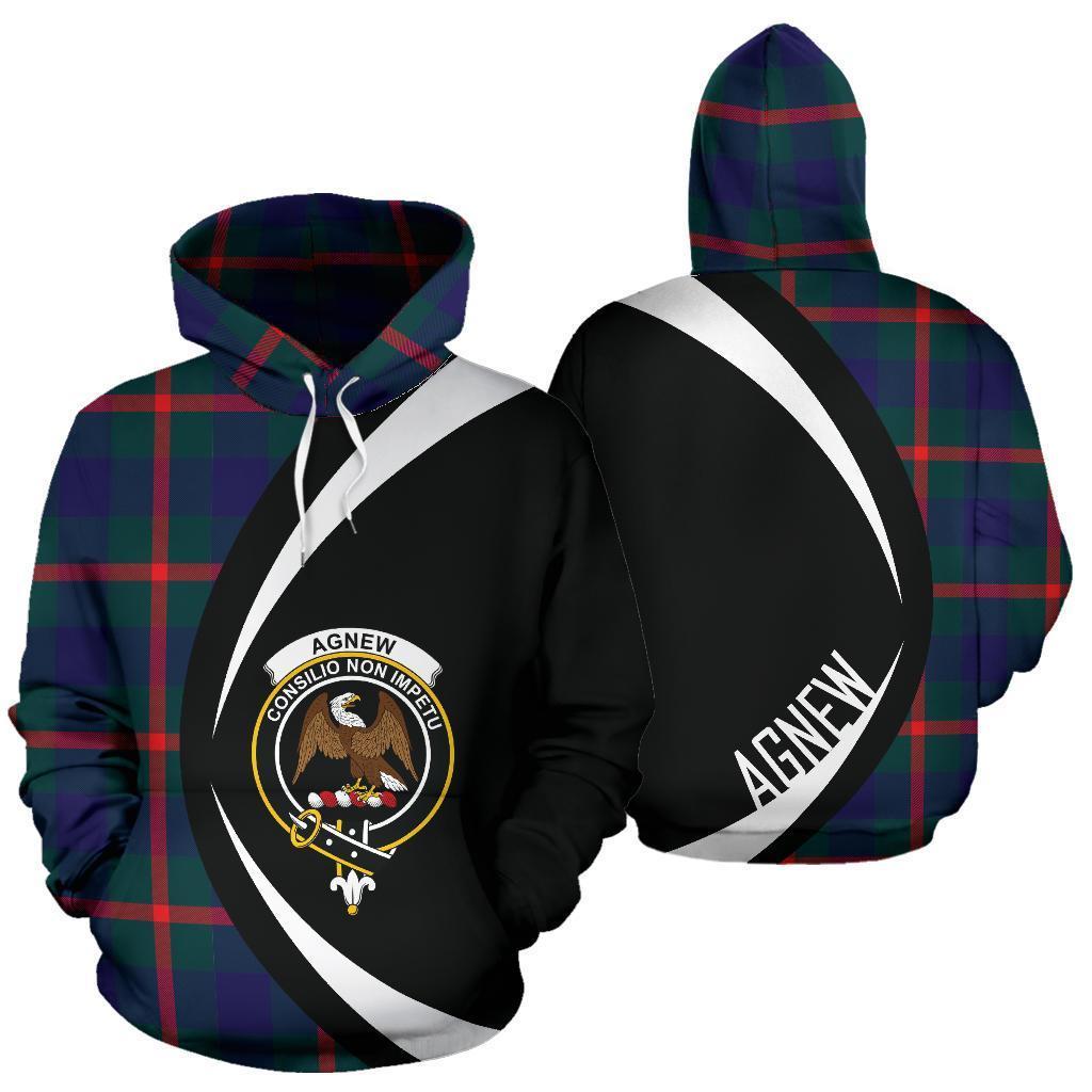 Printivon Agnew Modern Tartan Crest Hoodie Circle Style