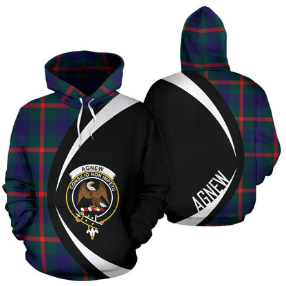 Printivon Agnew Modern Tartan Crest Hoodie Circle Style