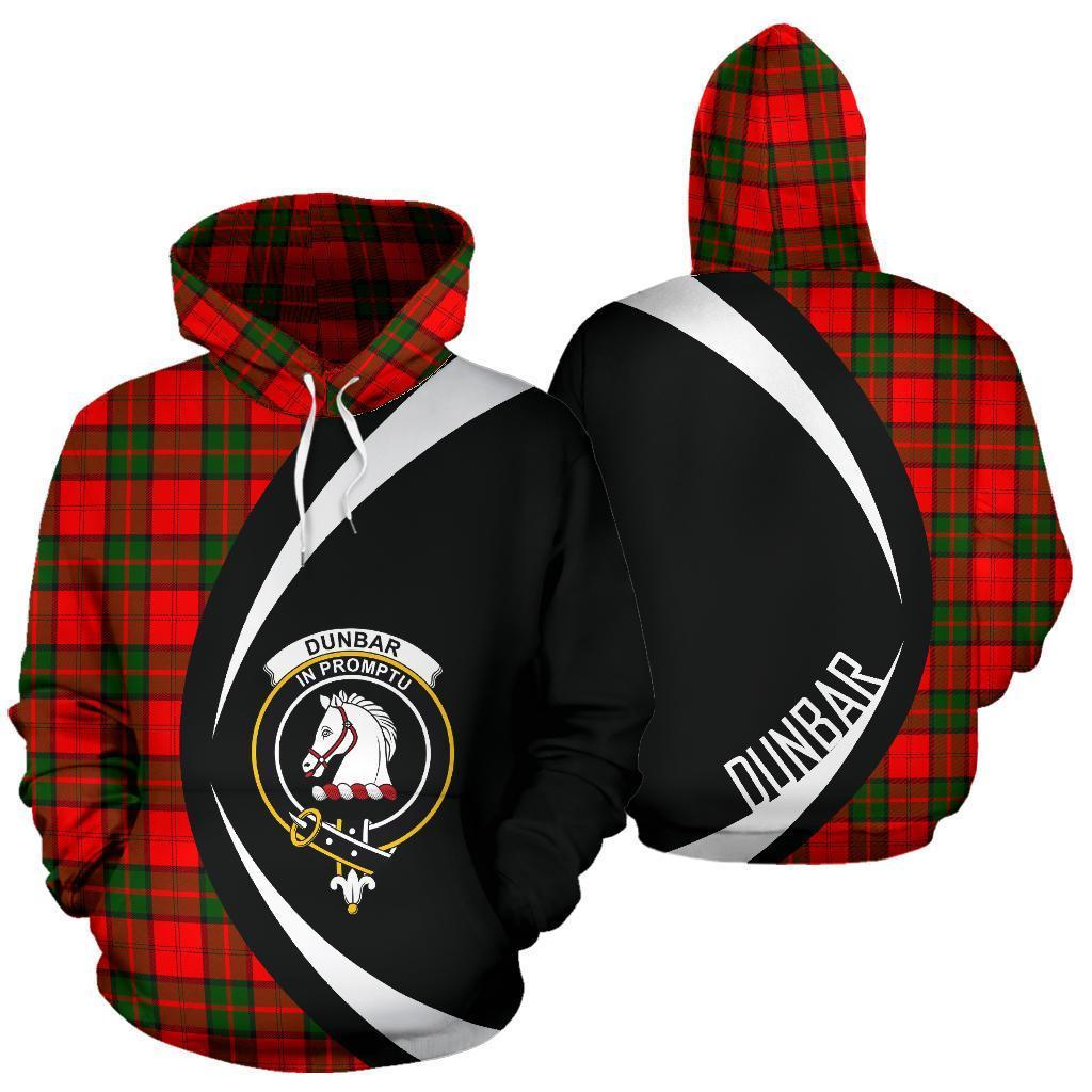 Printivon Dunbar Modern Tartan Crest Hoodie Circle Style