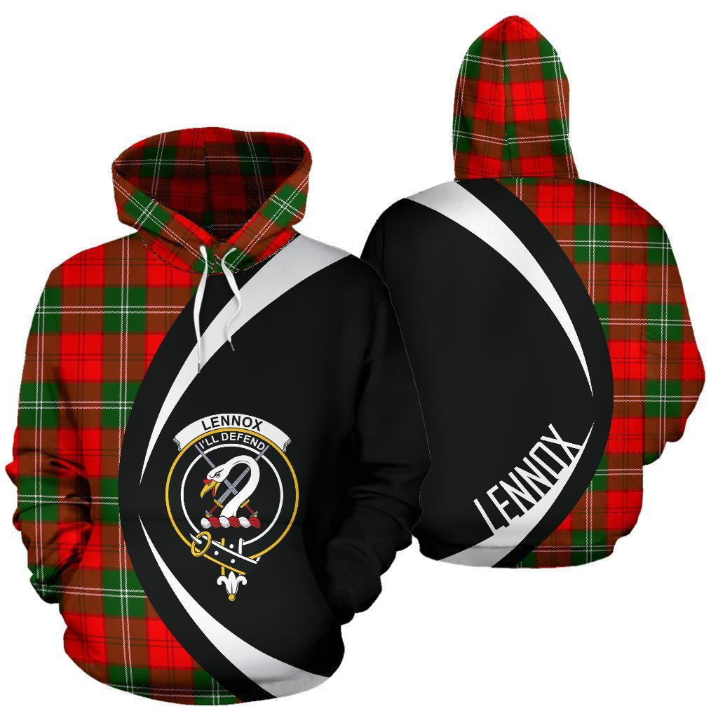 Printivon Lennox Modern Tartan Crest Hoodie Circle Style