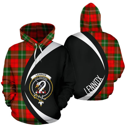 Printivon Lennox Modern Tartan Crest Hoodie Circle Style