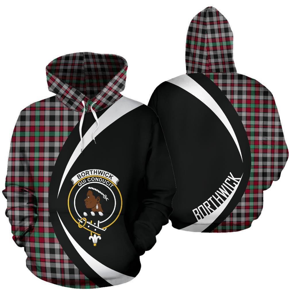 Printivon Borthwick Ancient Tartan Crest Hoodie Circle Style