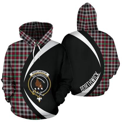 Printivon Borthwick Ancient Tartan Crest Hoodie Circle Style