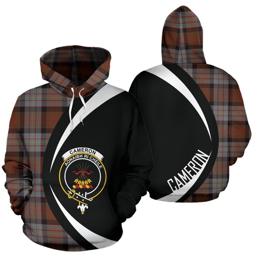 Printivon Cameron Of Erracht Weathered Tartan Crest Hoodie Circle Style