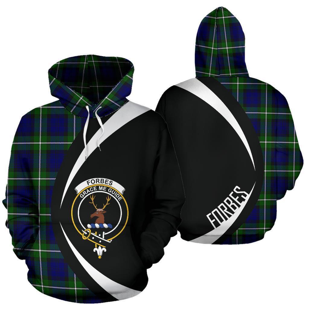 Printivon Forbes Modern Tartan Crest Hoodie Circle Style