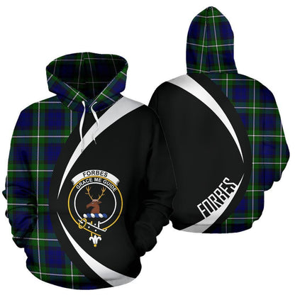 Printivon Forbes Modern Tartan Crest Hoodie Circle Style
