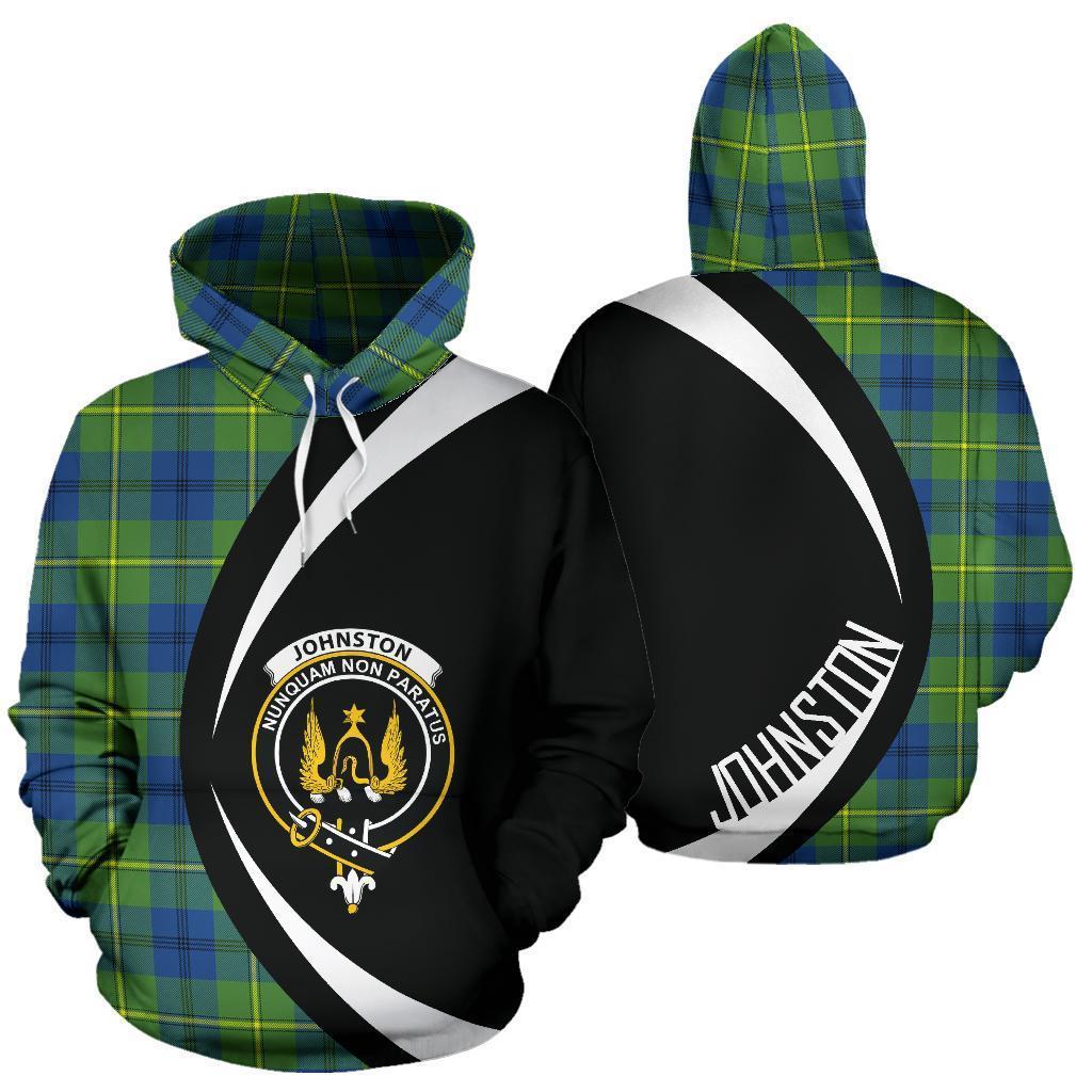 Printivon Johnston Ancient Tartan Crest Hoodie Circle Style