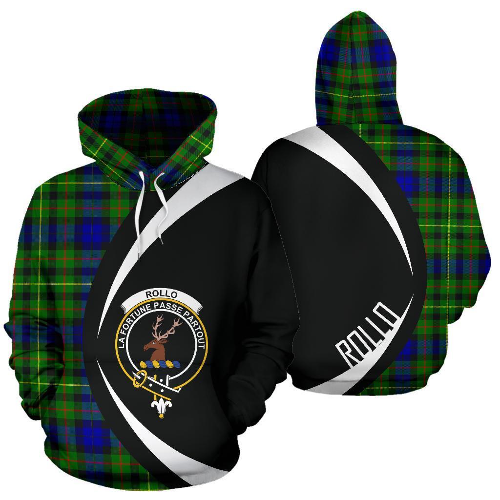 Printivon Rollo Modern Tartan Crest Hoodie Circle Style