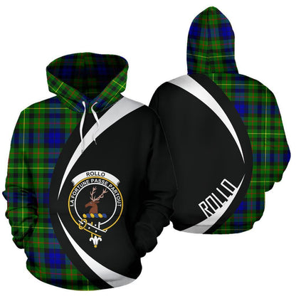 Printivon Rollo Modern Tartan Crest Hoodie Circle Style