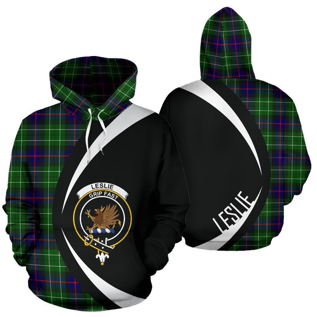 Printivon Leslie Hunting Tartan Crest Hoodie Circle Style