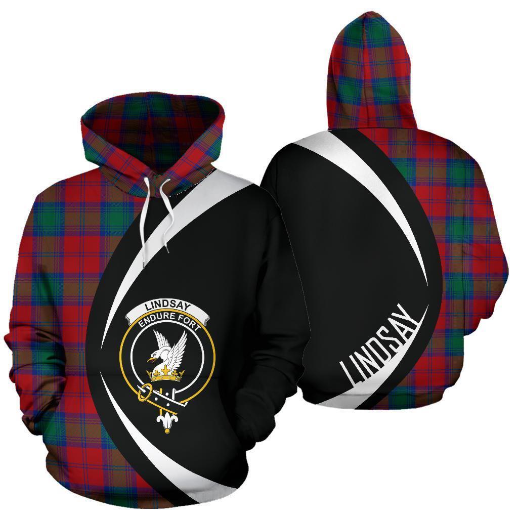 Printivon Lindsay Modern Tartan Crest Hoodie Circle Style
