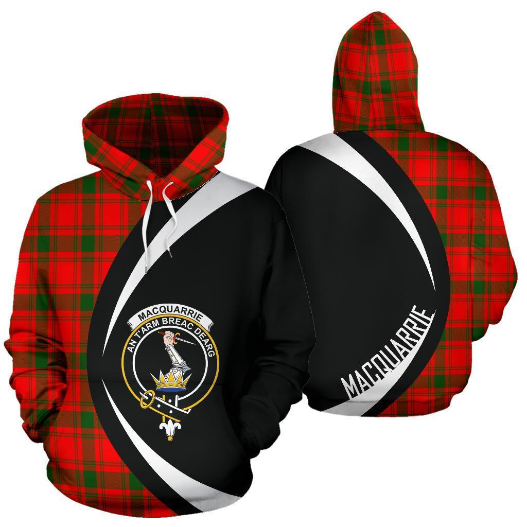 Printivon Macquarrie Modern Tartan Crest Hoodie Circle Style