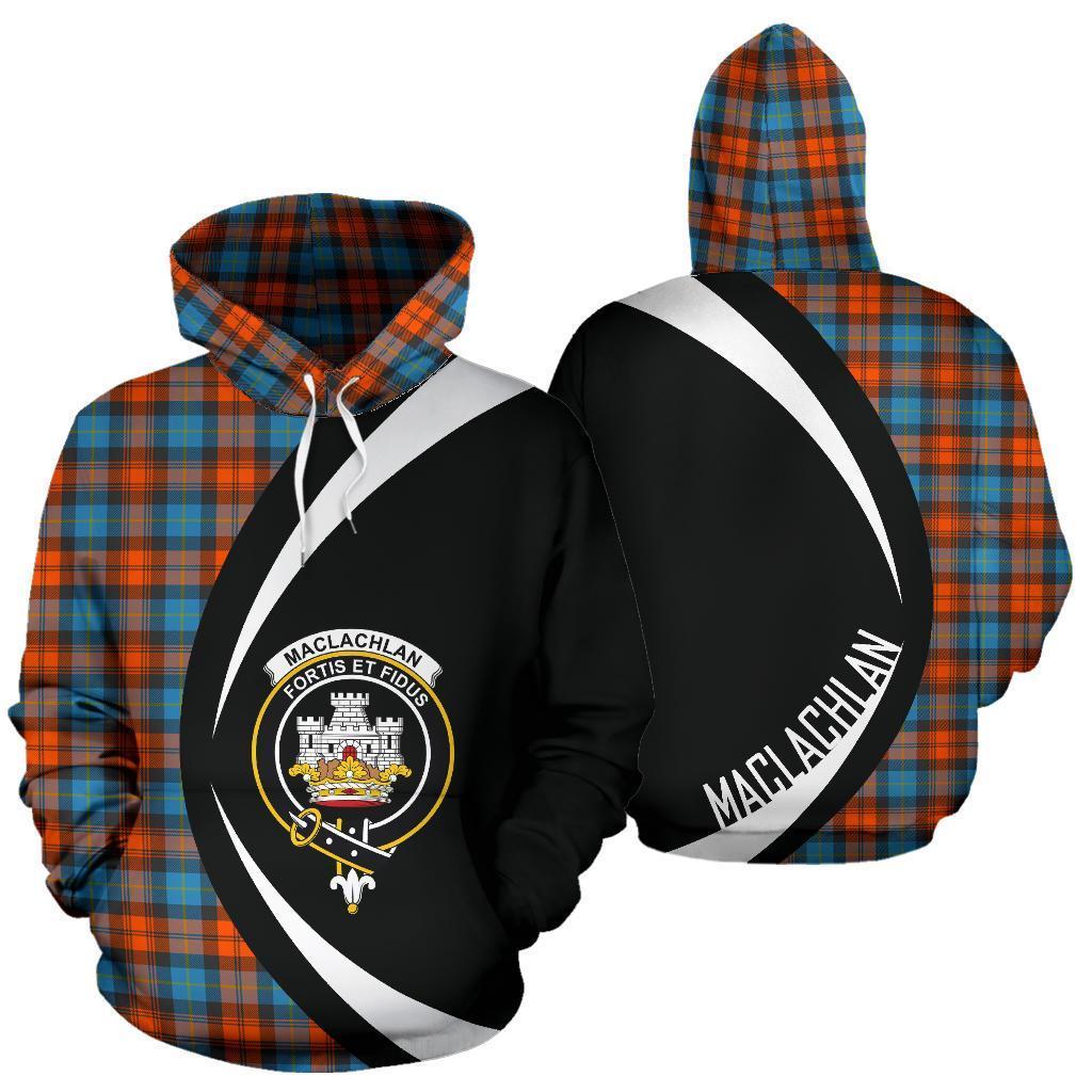 Printivon Maclachlan Ancient Tartan Crest Hoodie Circle Style