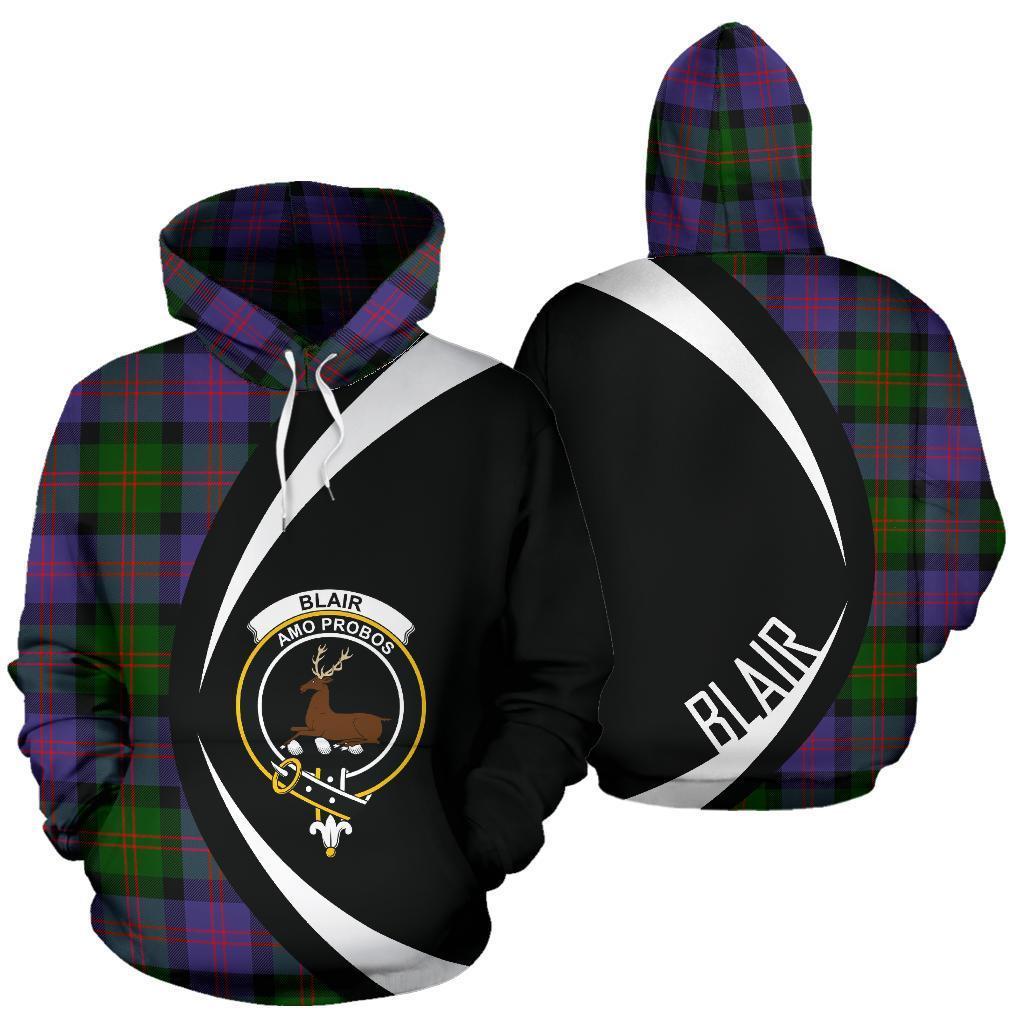 Printivon Blair Modern Tartan Crest Hoodie Circle Style