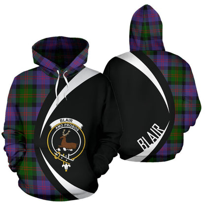 Printivon Blair Modern Tartan Crest Hoodie Circle Style