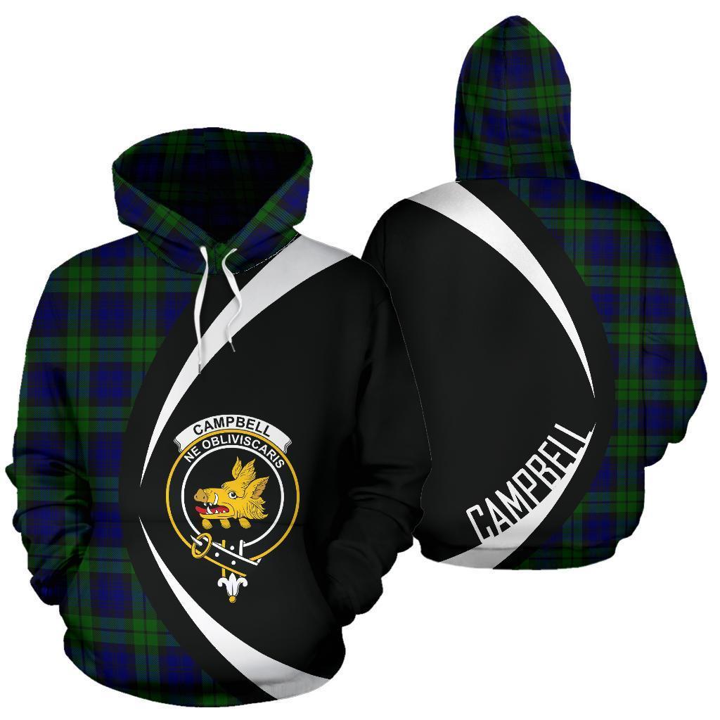 Printivon Campbell Modern Tartan Crest Hoodie Circle Style