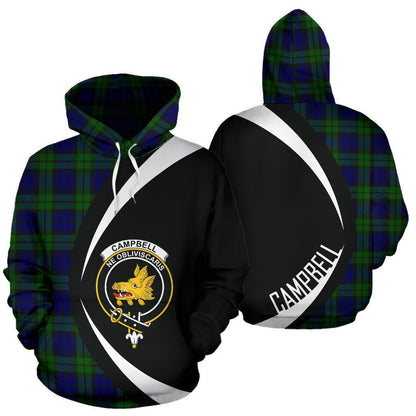 Printivon Campbell Modern Tartan Crest Hoodie Circle Style