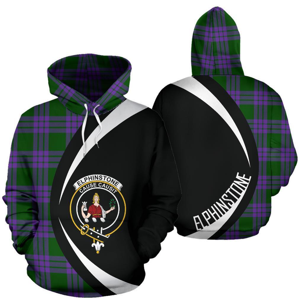 Printivon Elphinstone Tartan Crest Hoodie Circle Style