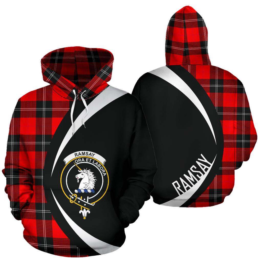 Printivon Ramsay Modern Tartan Crest Hoodie Circle Style